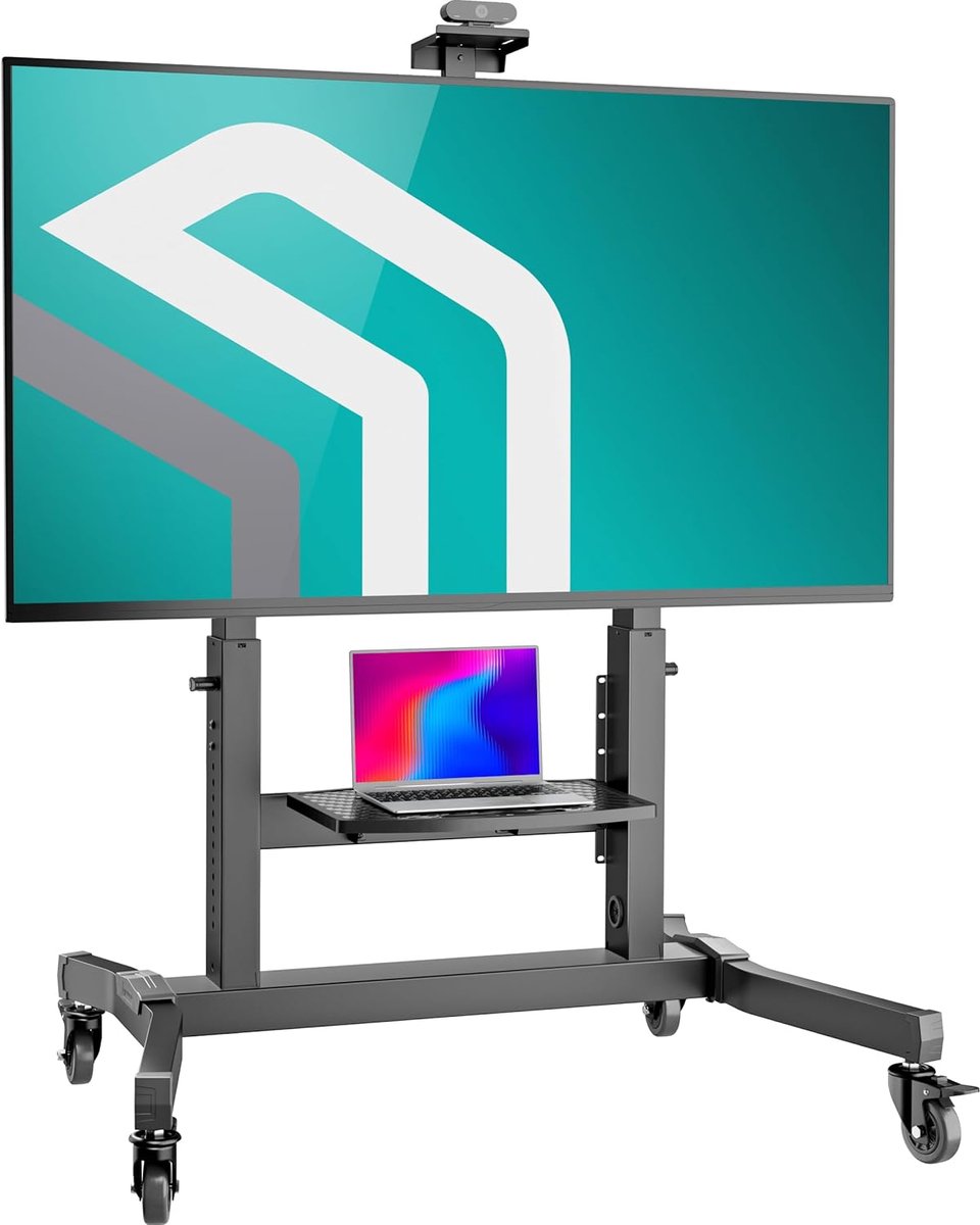 Mobiele TV Stand op Wielen voor 50-100 Inch Schermen - Max VESA 1000x600 - Draagvermogen 120kg