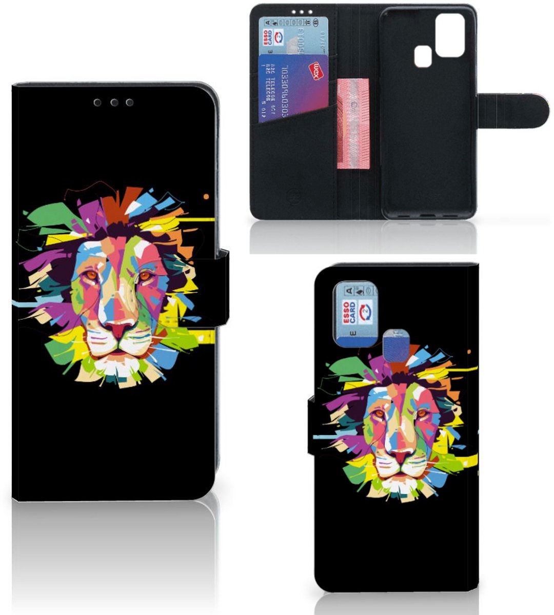 Book Case voor Samsung Galaxy M31 Leuk Hoesje Lion Color