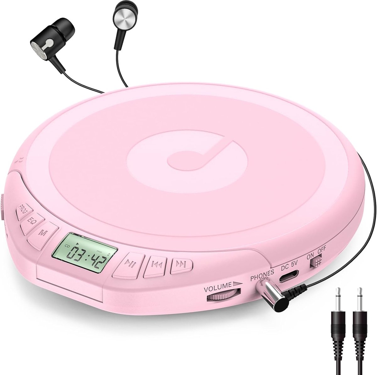Draagbare CD-speler met Hoofdtelefoon en LCD-display - Hifi Muziekspeler voor Auto en Thuis