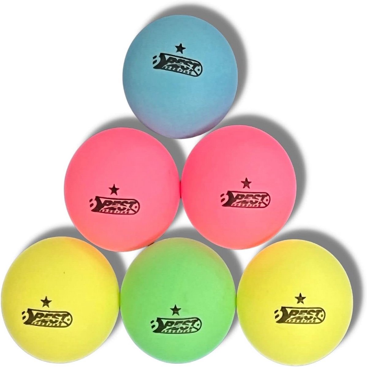 Tafeltennisballen Set van 6 - 40mm - Voor Binnen en Buiten - Neon Kleuren