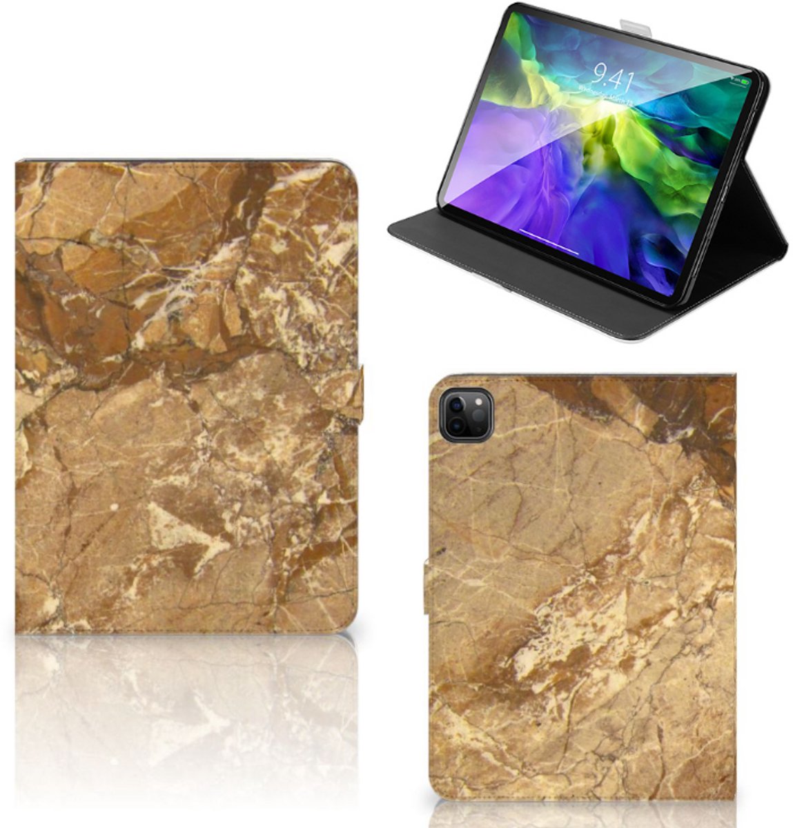 iPad Pro 11 2020/2021/2022 Leuk Tablet hoesje Marmer Creme