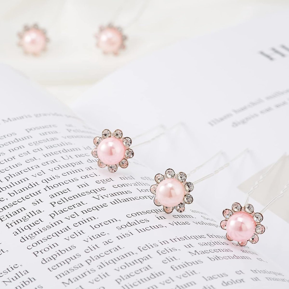 Parel kristal haarspelden bloem strass - 20 stuks voor bruid en vrouwen