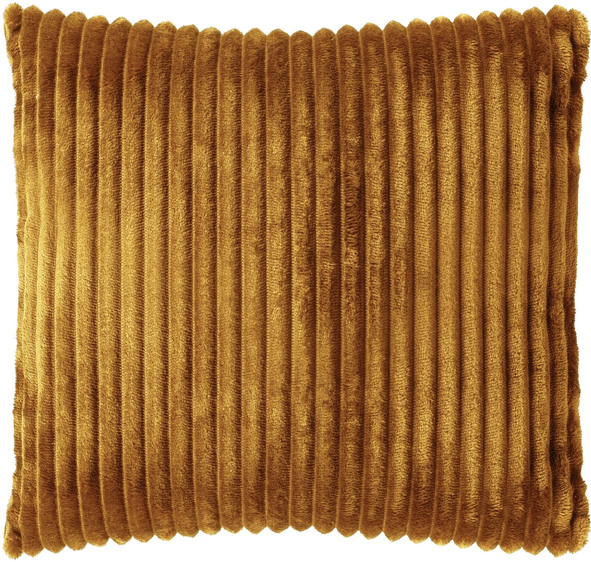 Dutch Decor MART - kussenhoes 45x45 cm - zacht ribfluweel - gerecycled - Chai Tea - geel - met rits - zonder binnenkussen Mosterd