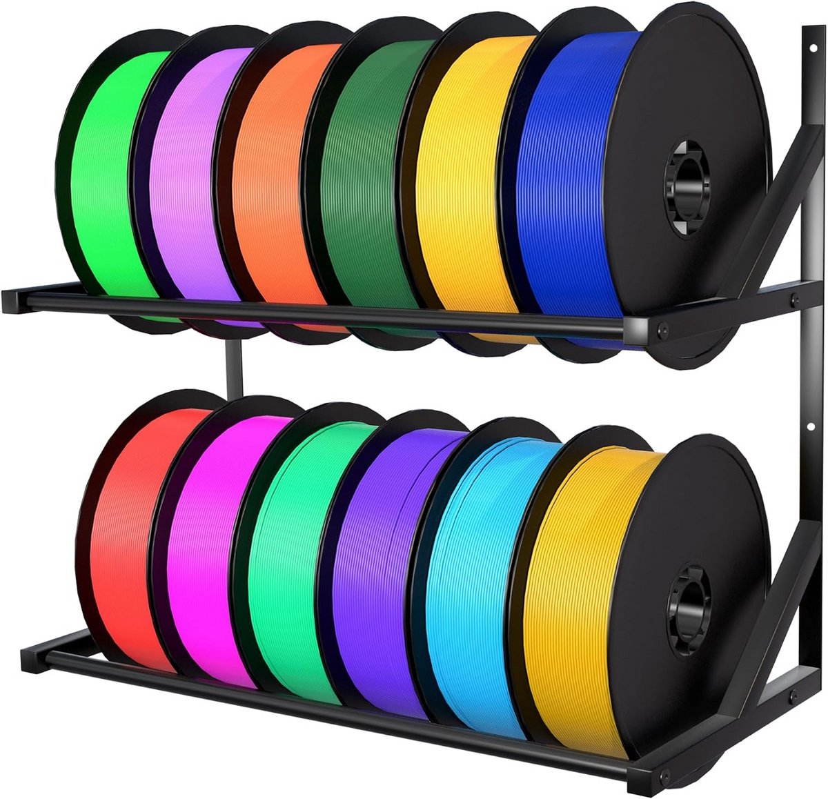 Wandrek Opslag voor 3D Printer Filament Spoelen - Metalen Houders voor ABS PLA TPU