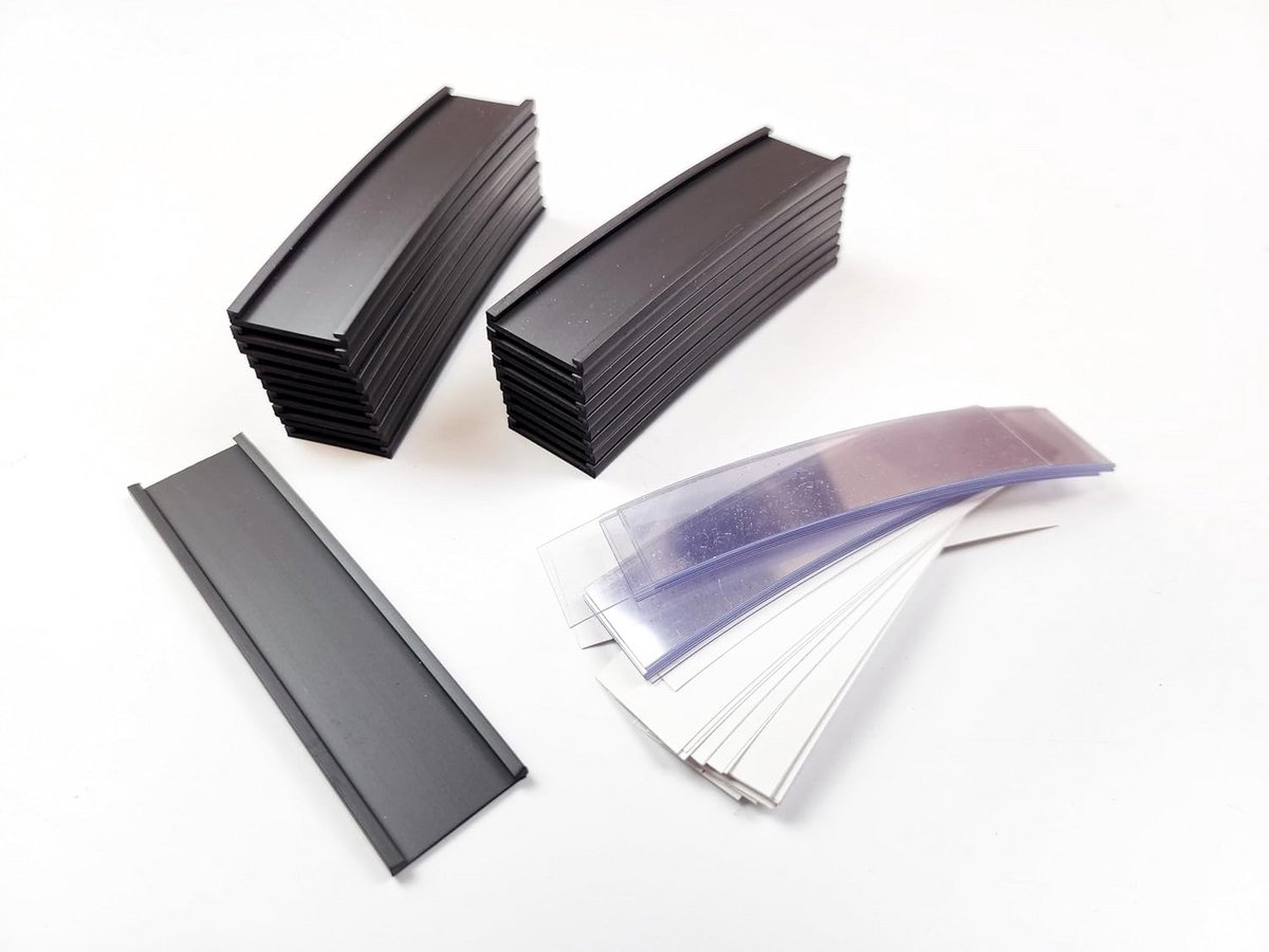 20 Magnetische Etikettenhouders Voorgesneden 40x150mm - Flexibel en Herbruikbaar