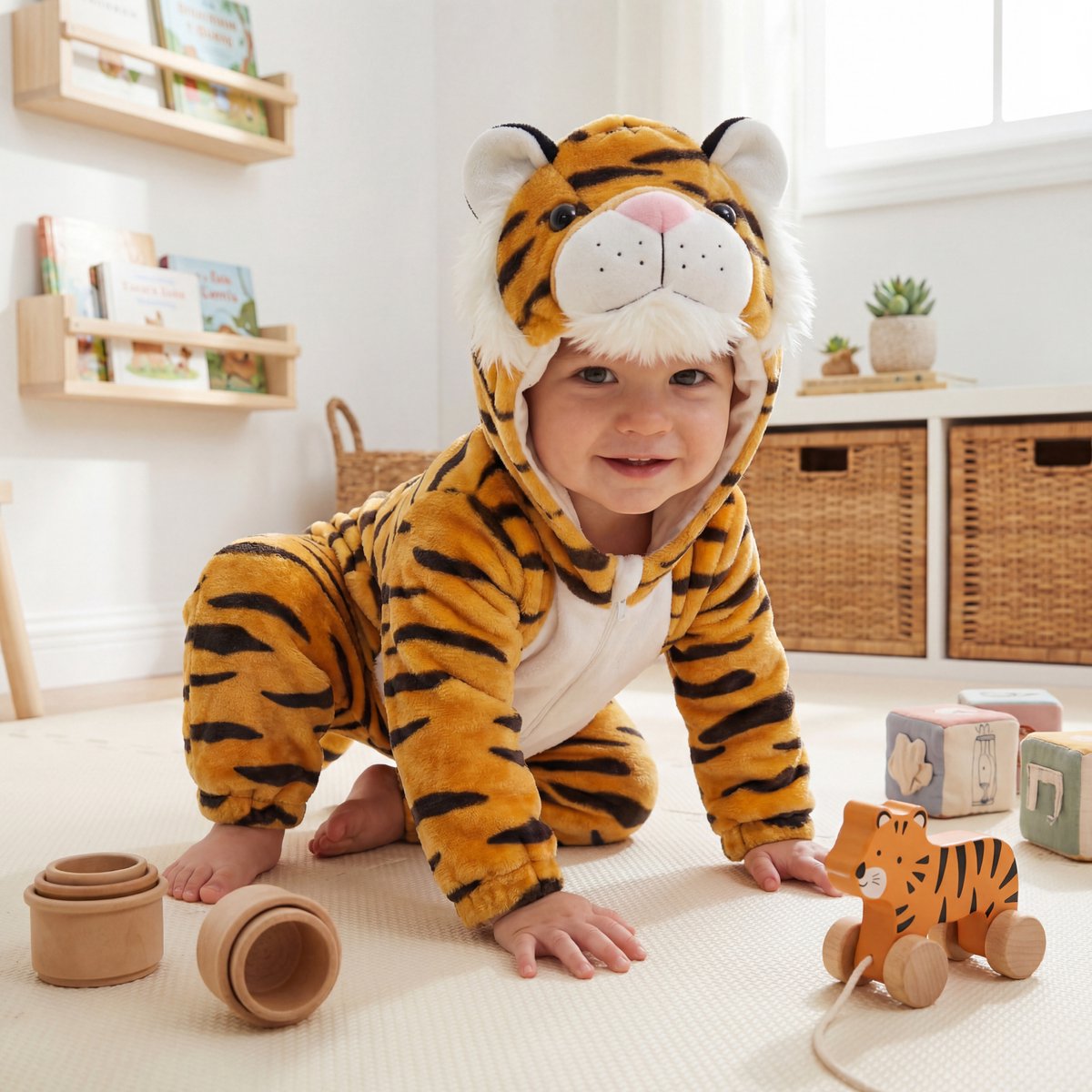 JAXY Baby Onesie - Carnavalskleding Kinderen - Verkleedkleren Jongen en Meisje - Verkleedkleding Kind - Romper - EU 104/110 (label 120) - Tijger — afbeelding 10
