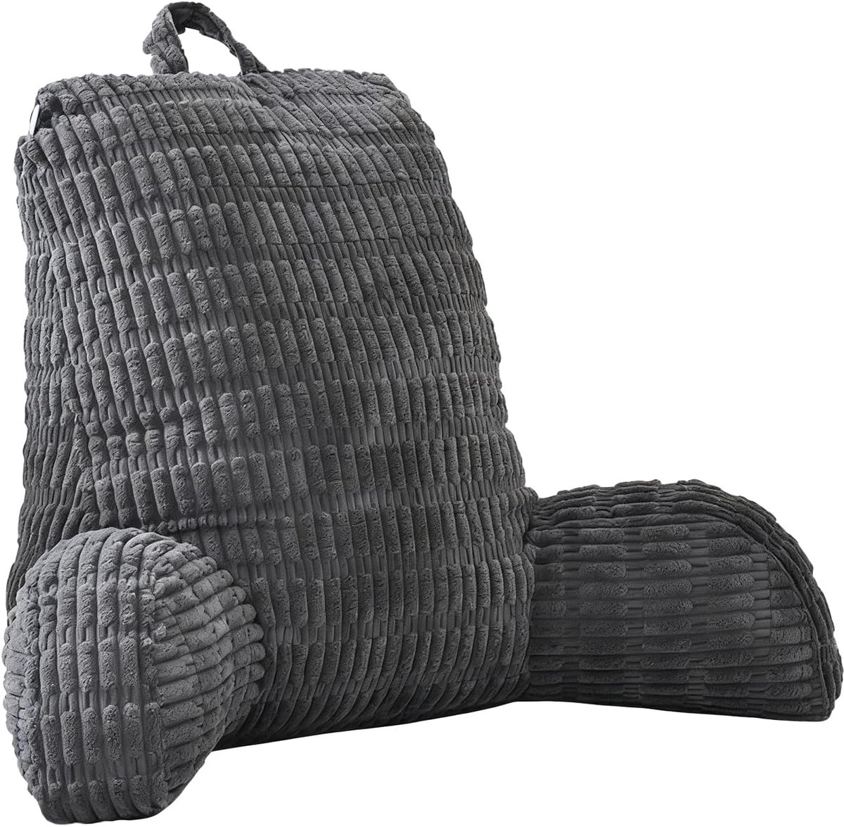 Leeskussen - Bookseat - Met Rugleuning - Zitkussen - Bed Bank TV - Zonder Hoofdkussen - 80x40x55 cm - Donkergrijs