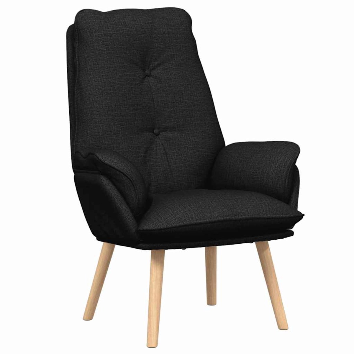 vidaXL Fauteuil - Zwart - 69 - x - 74 - x - 93 - cm - Stof - en - multiplex