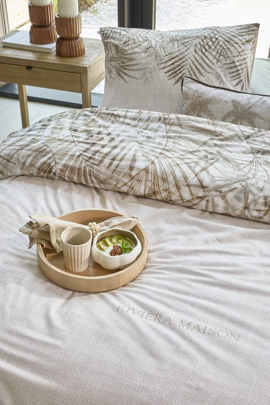 Rivièra Maison Palm Shade dekbedovertrek - Lits-Jumeaux - 240 x 200/220 cm - Naturel van Merkloos — afbeelding 2