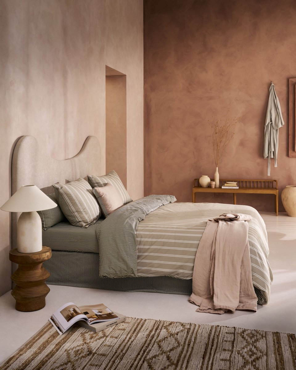 vtwonen Mini Stripe dekbedovertrek - Lits-Jumeaux XL - 260 x 220 cm - Naturel