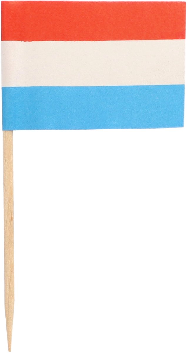 Cocktailprikkers Nederland - 1000x - rood/wit/blauw - 8cm - Holland vlaggetjes