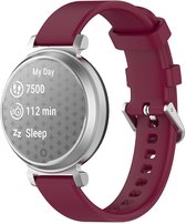 Strap-it Siliconen 'Classic' bandje geschikt voor Garmin Lily 2 / Pebble Round 2 - Wijnrood