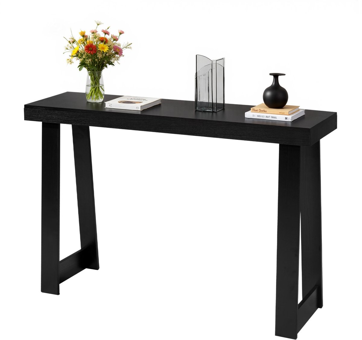 Vevor Consoletafel, Bijzettafel Achter de Bank (118x30,5x81CM / LxBxH), Rechthoekige Bijzettafel van Meerlaags Plaatmateriaal voor Hal, Slaapkamer, Woonkamer, Entree, Zwart