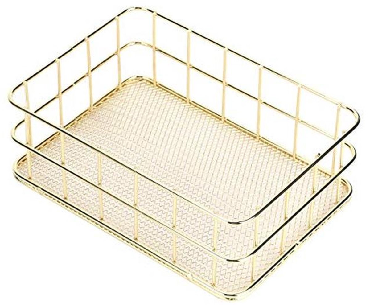Gouden Multifunctionele Opbergmand voor Badkamer en Thuiskantoor