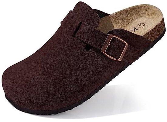 Suède Clogs Voor Dames Klompen & Muilen Heren Comfort Zacht Kurken Voetbed Pantoffels Met Voetboogondersteuning