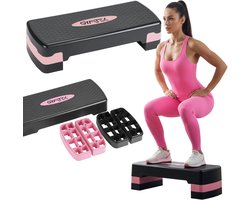 Gymtek® Aerobic Stepper - Step Plank - Step Bank - Step Trainer - Fitness Stepper - 3-step - Hoogte 10/15/20 cm - tot 150 kg - Fitness Apparatuur voor Thuis, Home Gym, Workout, Crossfit