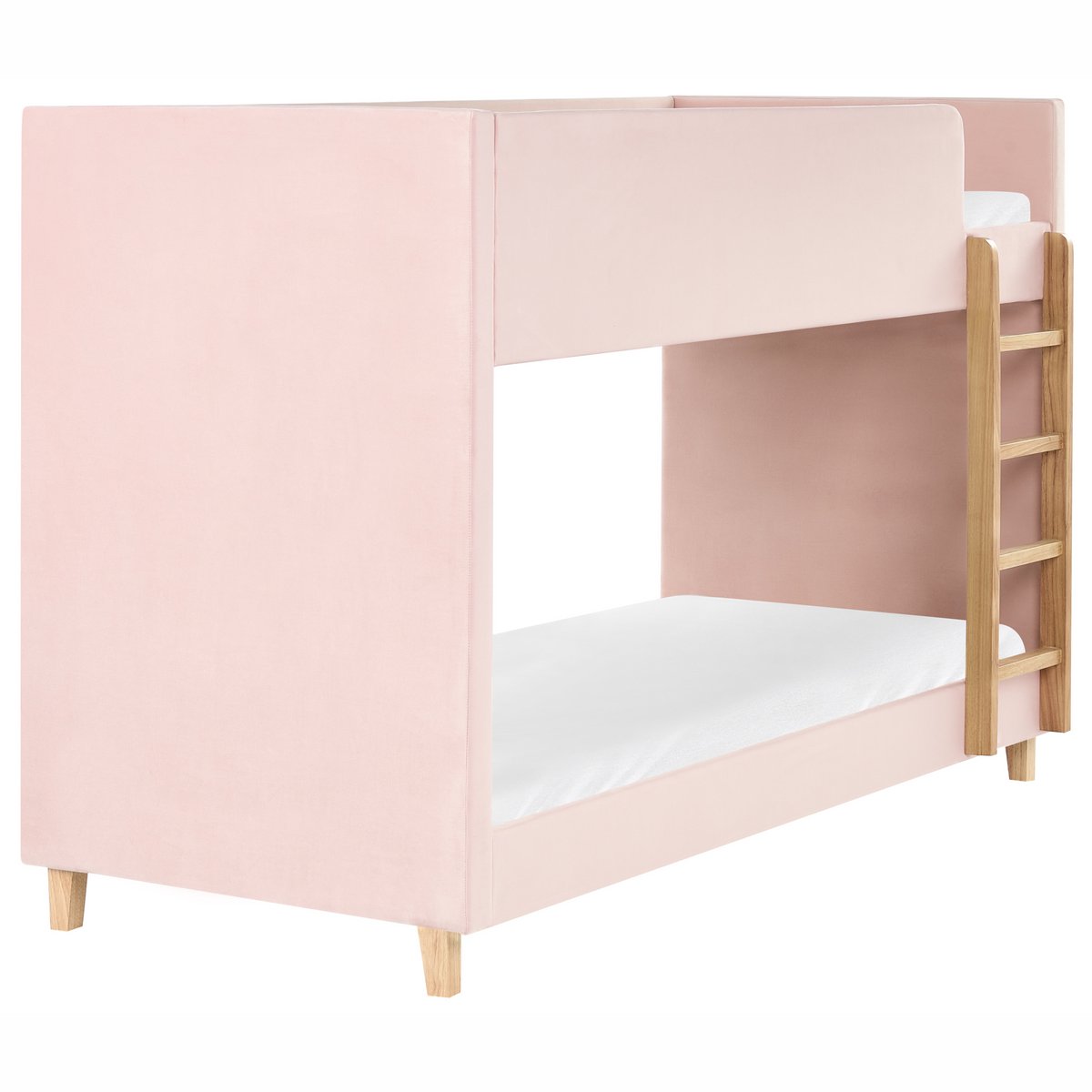 CHOCQUES - Stapelbed - Pastelroze - 90 x 200 cm - Fluweel