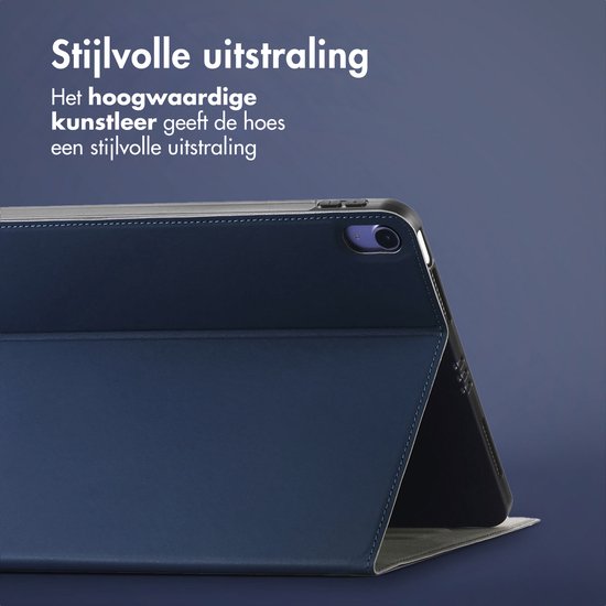 Housse de tablette Accezz adaptée à l'iPad Air 4 (2020) / iPad Air 5 (2022) - Étui pour tablette Accezz Classic - Bleu foncé