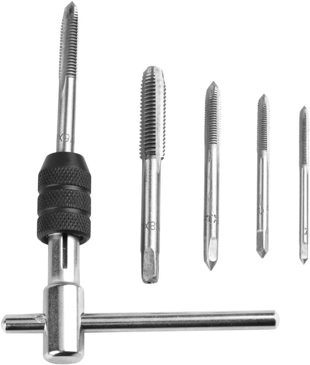 5-delige metrische handtapset M3 M4 M5 M6 M8, stalen schroefdraadtapset