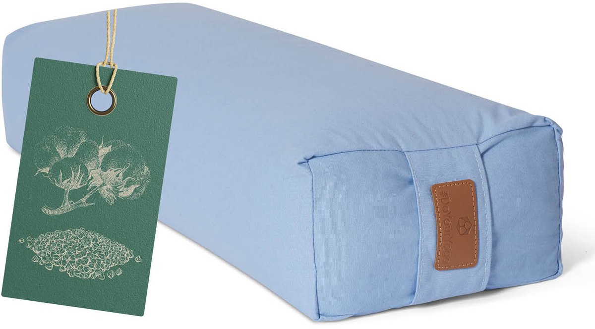 Bol.com #DoYourYoga - Hoekig Yoga bolster - »Paravati« - Meditatiekussen met bio-organische boekweit schalen vulling - L67 cm & ... aanbieding