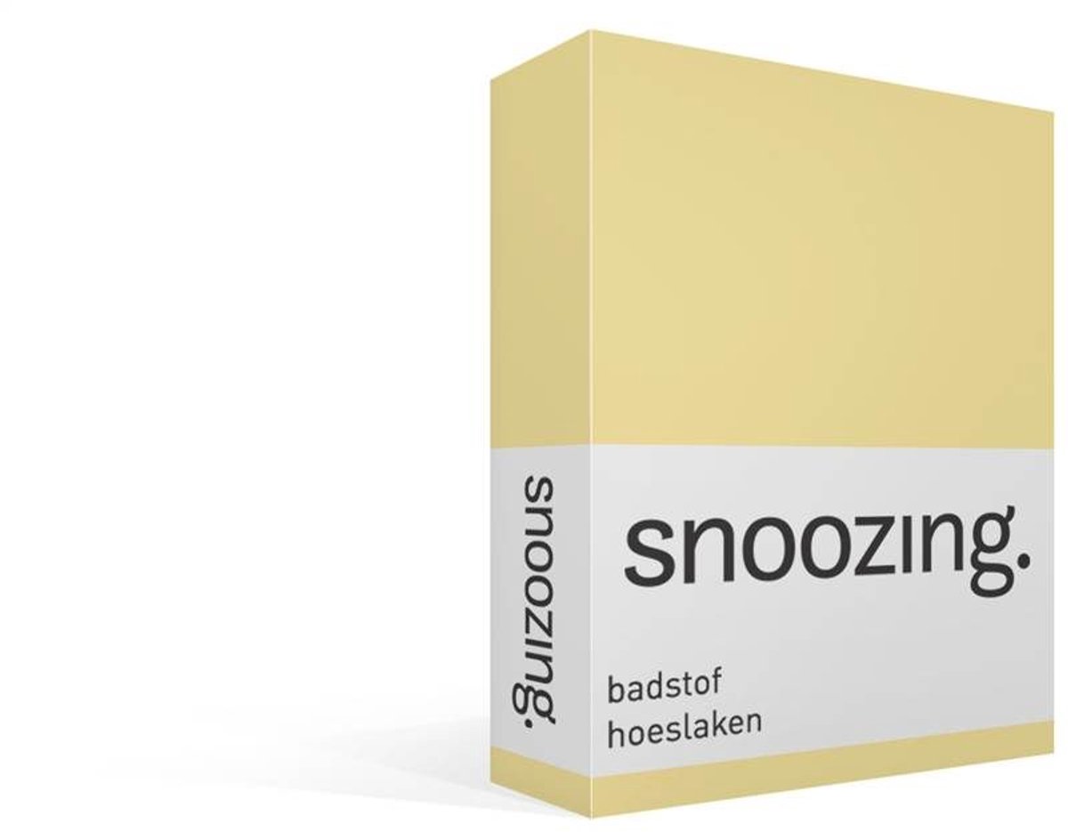 Snoozing badstof hoeslaken - 180x200/220 of 200x200 cm - Lits-jumeaux - Geel