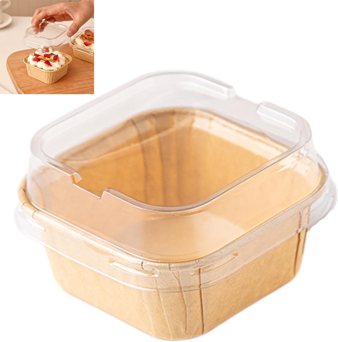 25x Bento Taartdoosjes met Deksel Geel Karton