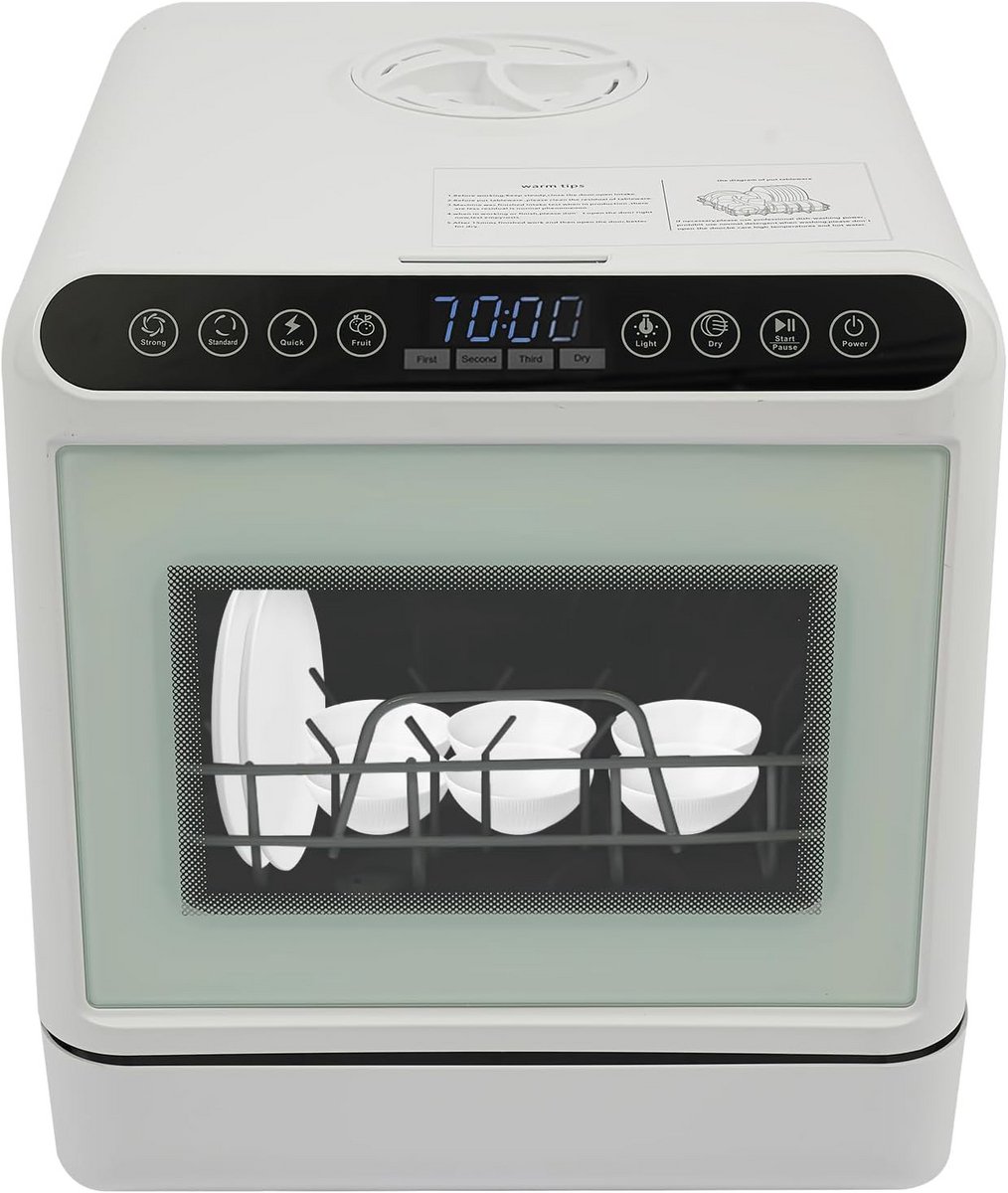 Mini vaatwasser Kleine afwasmachine 5 programma's Energieklasse D Waterbesparend
