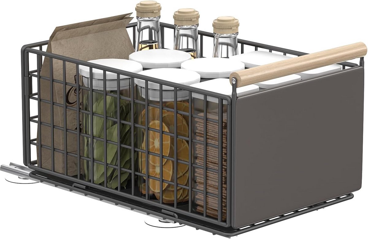 Uittrekbare Keukenlade Organizer voor Kasten - Zelfklevend en Geen Boren Nodig