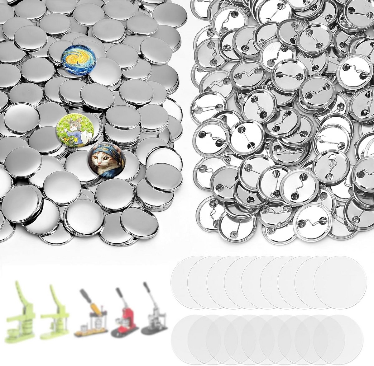 200 Sets Knopmaker Benodigdheden voor 32mm Badge Machine Onderdelen