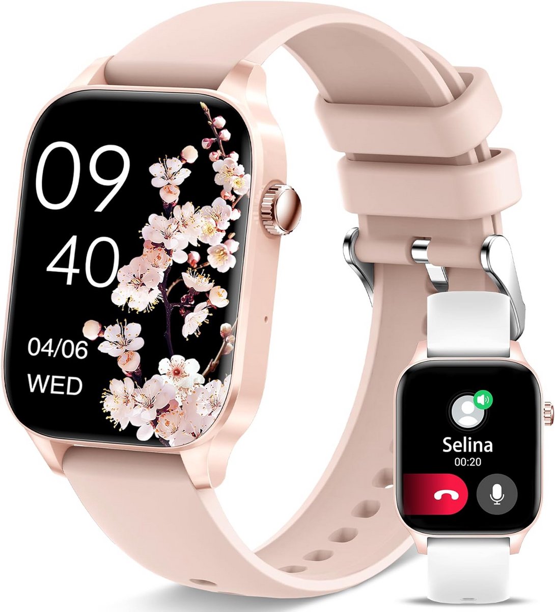 Dames Smartwatch met Oproepfunctie, Hartslagmeter en Spraakassistent