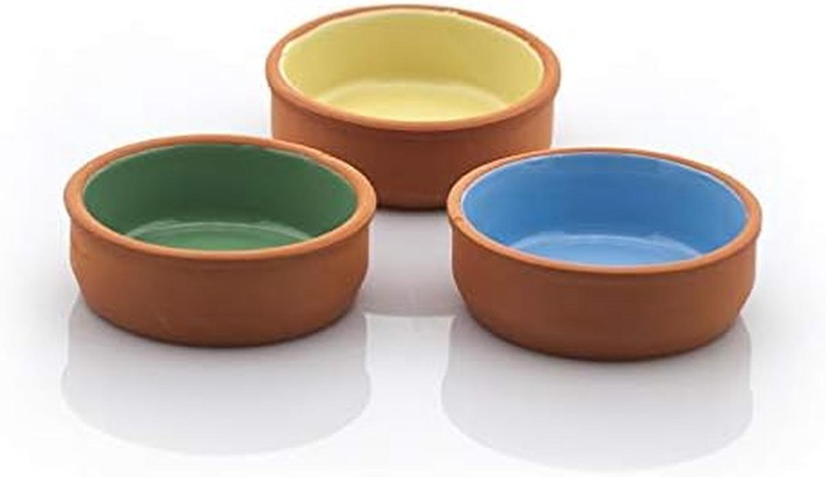 Set van 3 Ovenvaste Aardewerken Schalen voor Tapas, Gratin en Stoofschotels