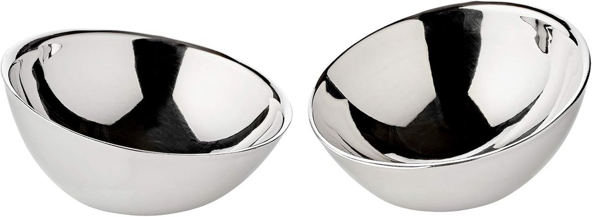 Set van 2 RVS Kommetjes - Klein Serveerschaaltje 10x9x5 cm