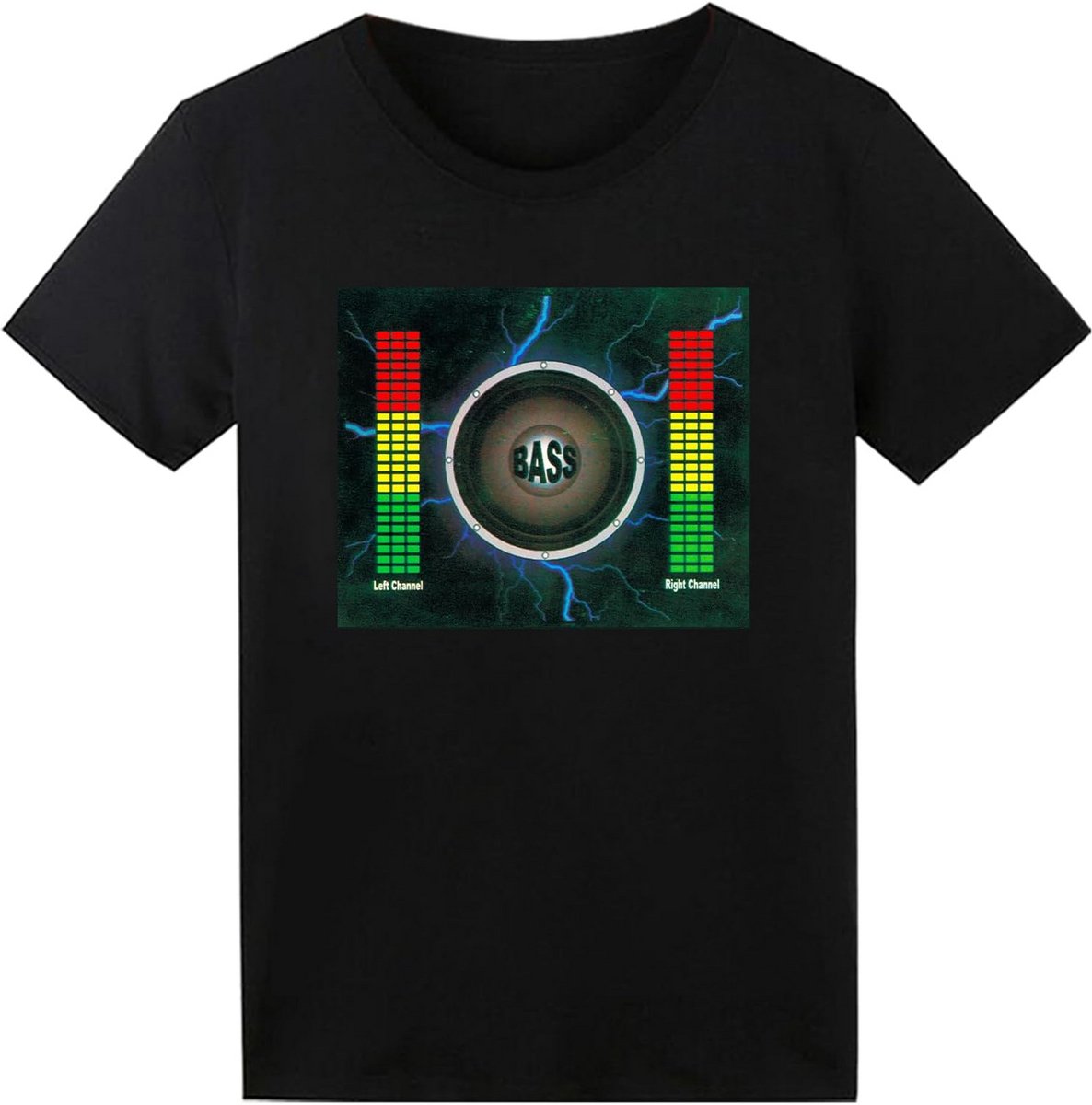 Lichtgevend T-Shirt met Geluidssensor - Muziek Gevoelig LED T-Shirt voor Feest en Carnaval