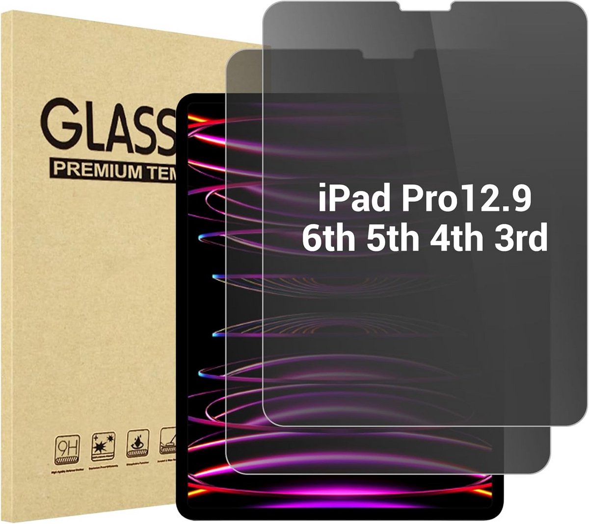 2-Pack Screenprotector Gehard Glas voor iPad Pro 12.9 Inch - Privacy & Krasbestendig