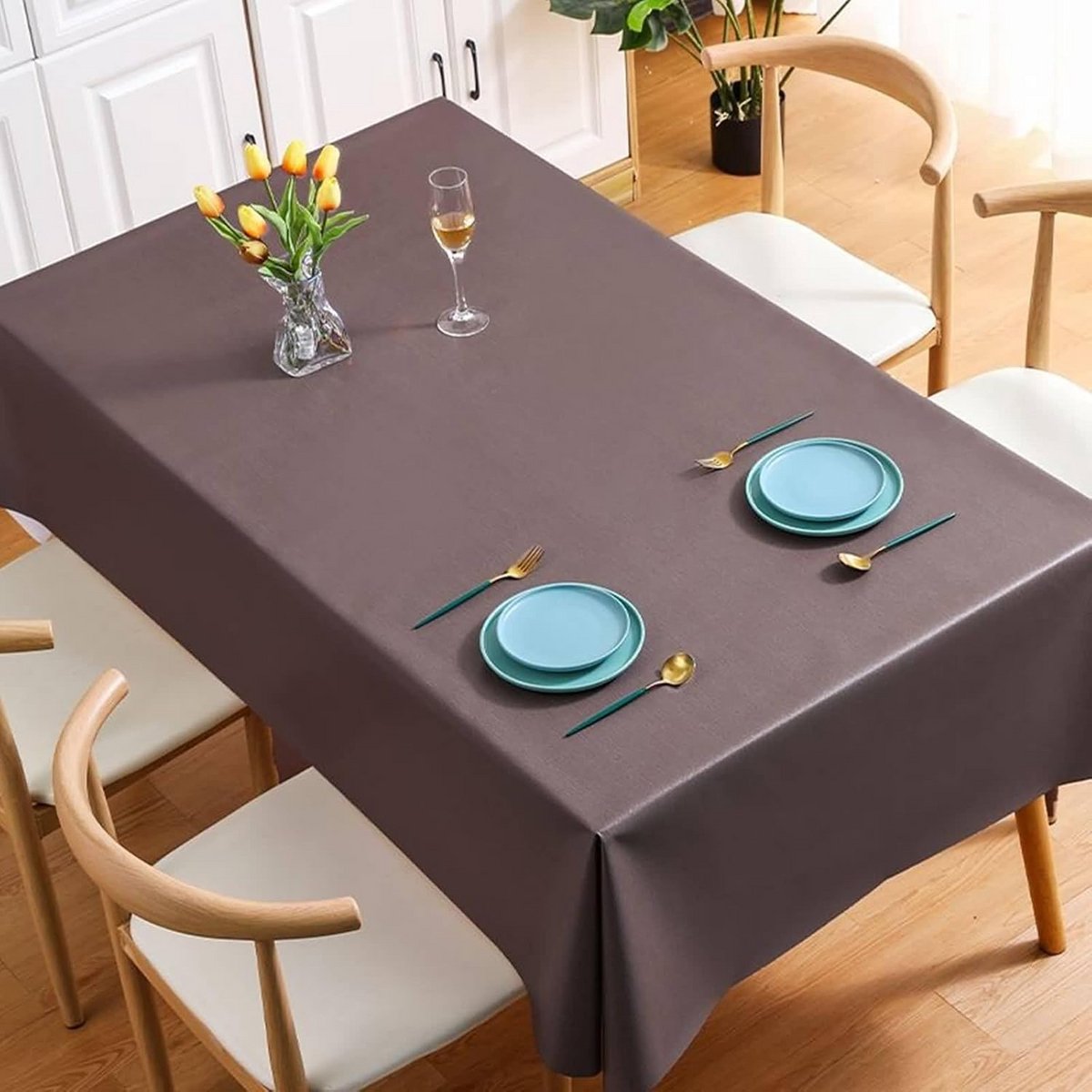 Rechthoekig Tafelkleed 90x140 cm - Vuilafstotend PVC Tafelkleed voor Binnen en Buiten
