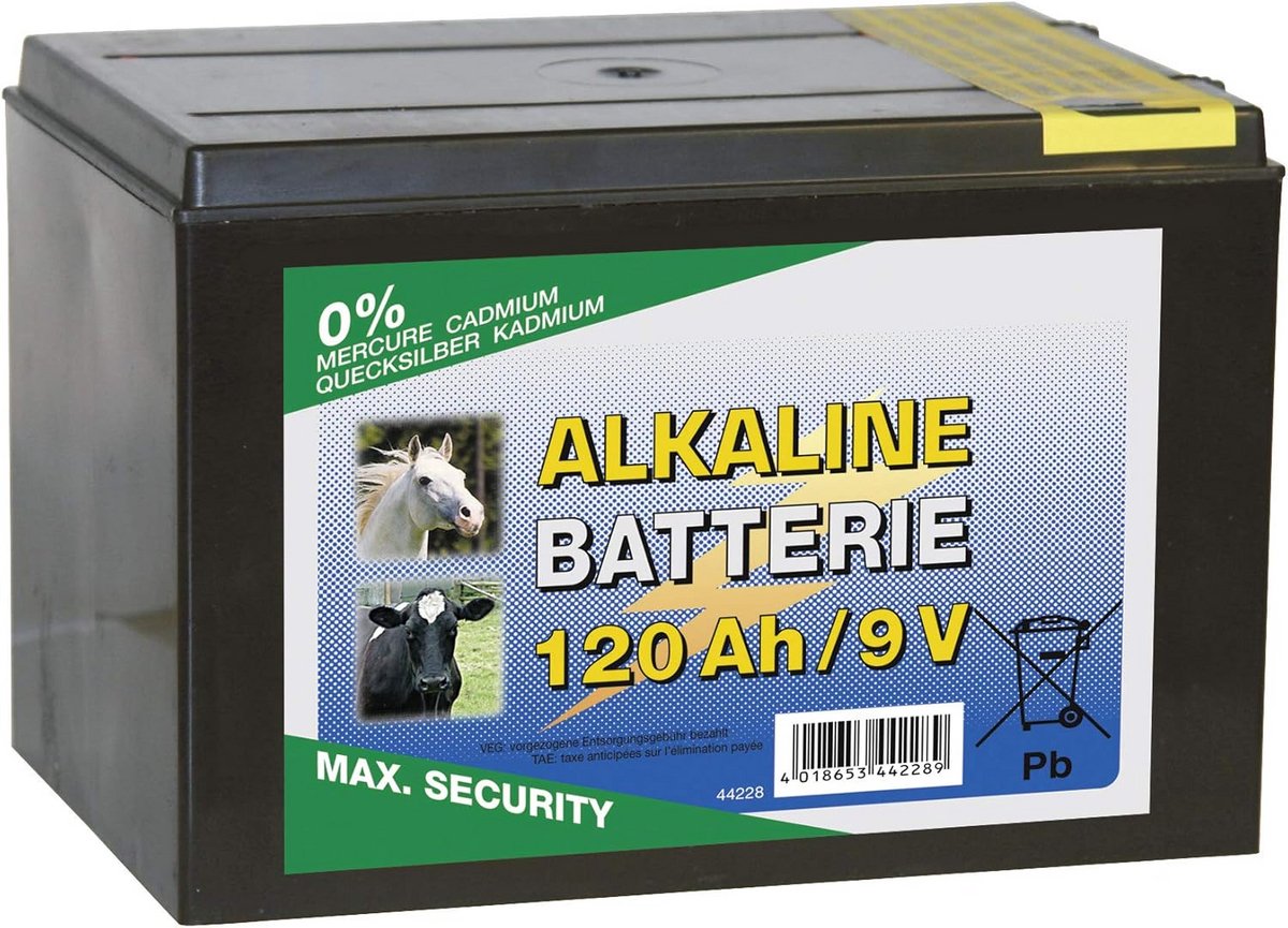 Krachtige 9V Blokbatterij 120Ah voor Elektrische Omheiningen