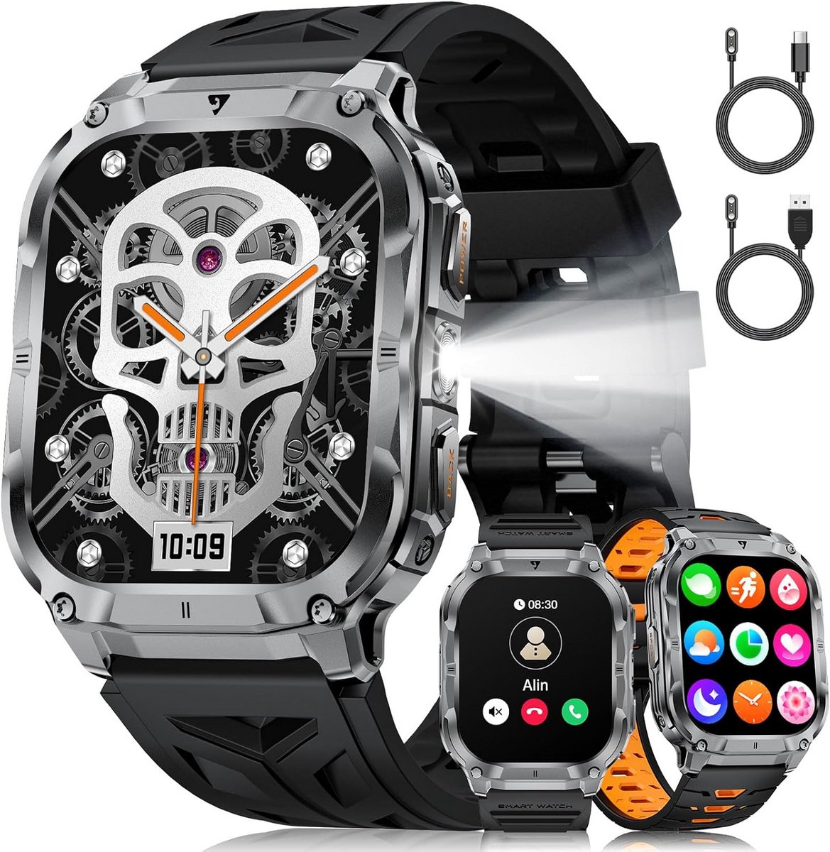 Robuuste Smartwatch Heren met Telefoonfunctie en IP68 Waterdichtheid