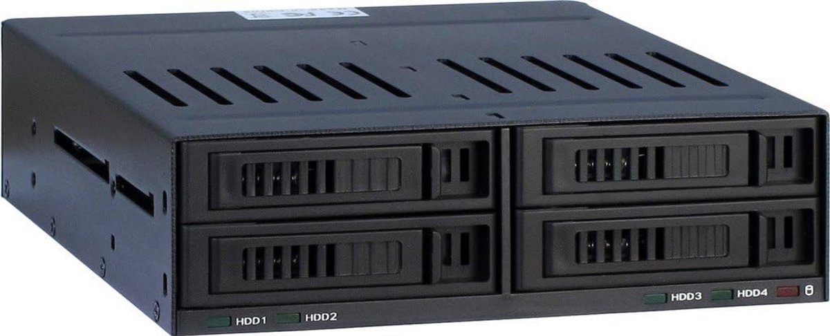 Wissellijst voor 4x 2.5 inch SATA HDD of SSD in 5.25 inch bay