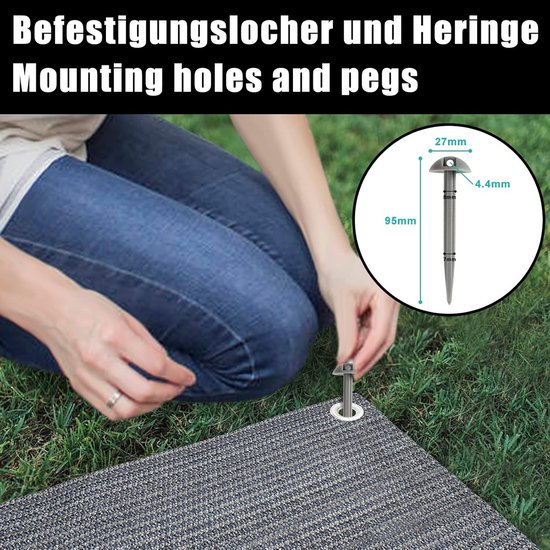 Waterdicht Campingtapijt met Haringen en Draagtas - Ademend Voortentkleed — afbeelding 4