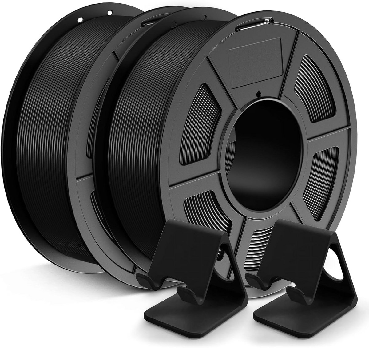 PLA Filament 1.75mm 2.2KG Set Zwart, Nauwkeurigheid +/- 0,02mm, Goed Gewikkeld