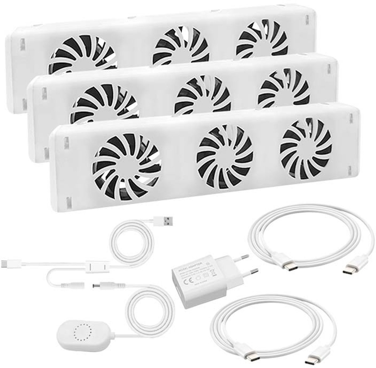 Bol.com QH Booster radiator ventilator Triple set- Energiezuinig – 2 x zo snel warm - Tot 22% energiebesparing – Simpel te plaat... aanbieding