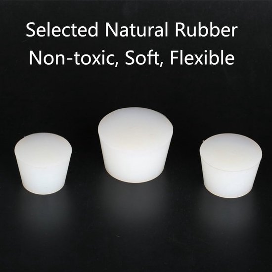 5x Set Taps Toelopende Rubberen Stoppen voor Afdichting - Massieve Schroefdop voor Flessen en Gaten (37x28x30mm) — afbeelding 5