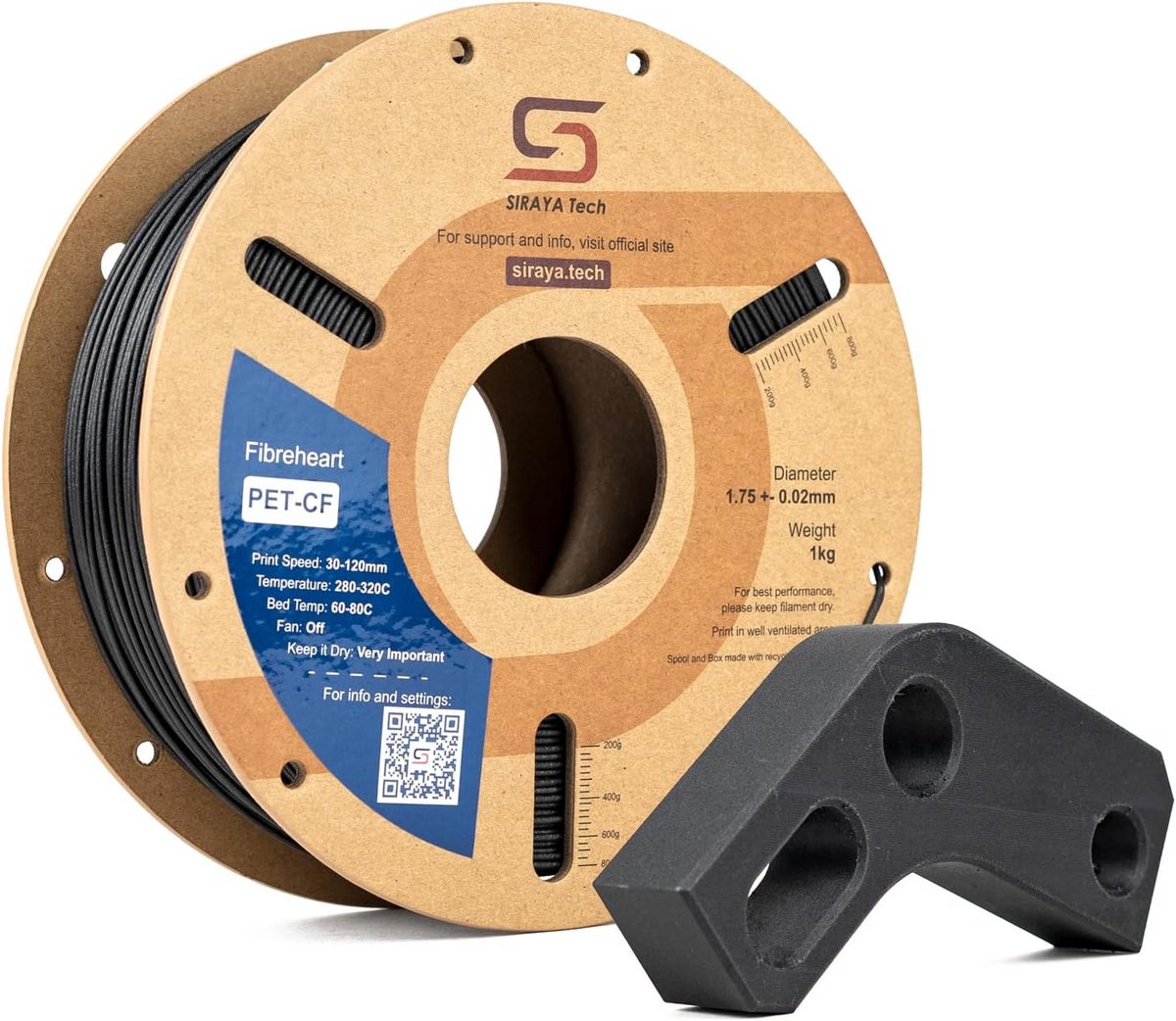 PET-CF 3D Filament - Koolstofvezel Versterkt voor Hoge Sterkte en Stijfheid