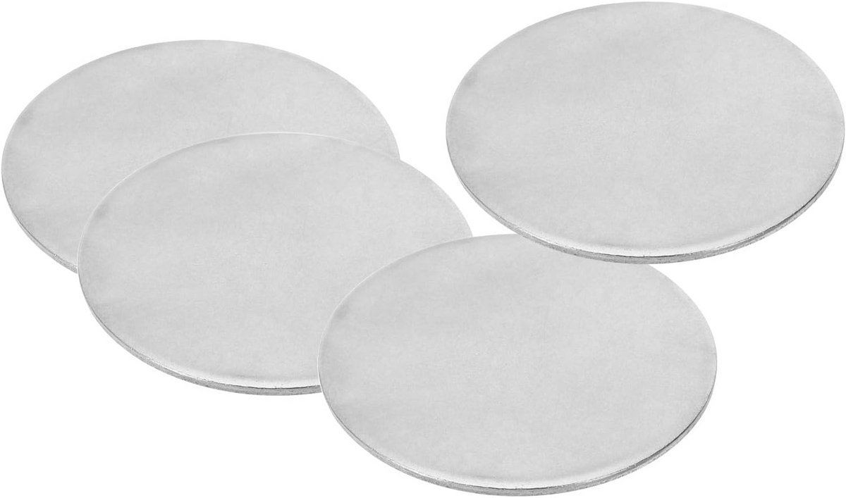 Ronde Metalen Stempleerblanks 54mm - 4st RVS Schijven voor Graveren en Sieraden Maken
