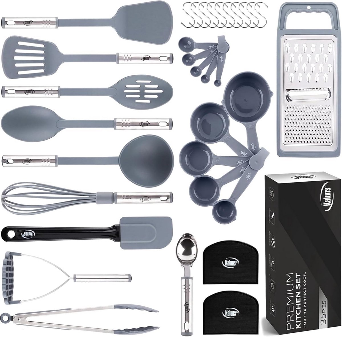 24-delige Keukengerei Set: Non-stick Pan & Steel Pan met Nylon Accessoires