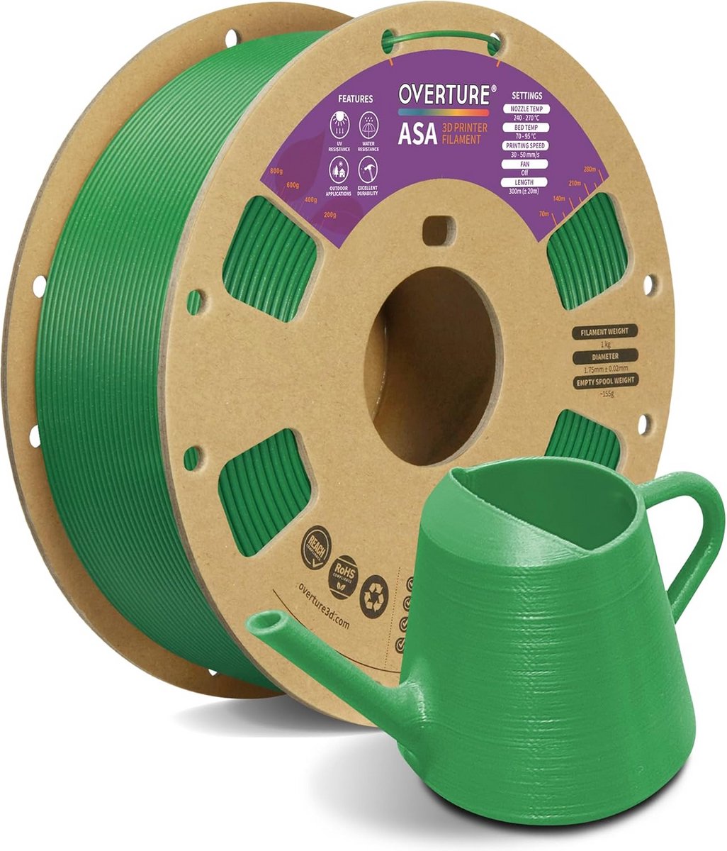 ASA Filament 1.75mm 1kg voor 3D Printer, UV-bestendig voor Buitenonderdelen