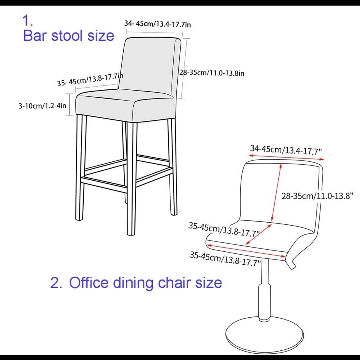 Stretch Barkruk Hoes Zitting Beschermhoes voor Eetkamerstoelen - Verstelbaar en Wasbaar