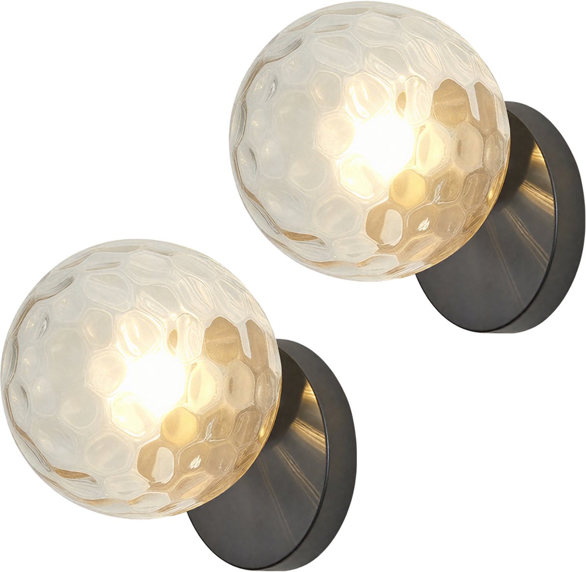2 Stuks Moderne Wandlamp Binnen Transparant Glas Wandlampen voor Slaapkamer Woonkamer Badk