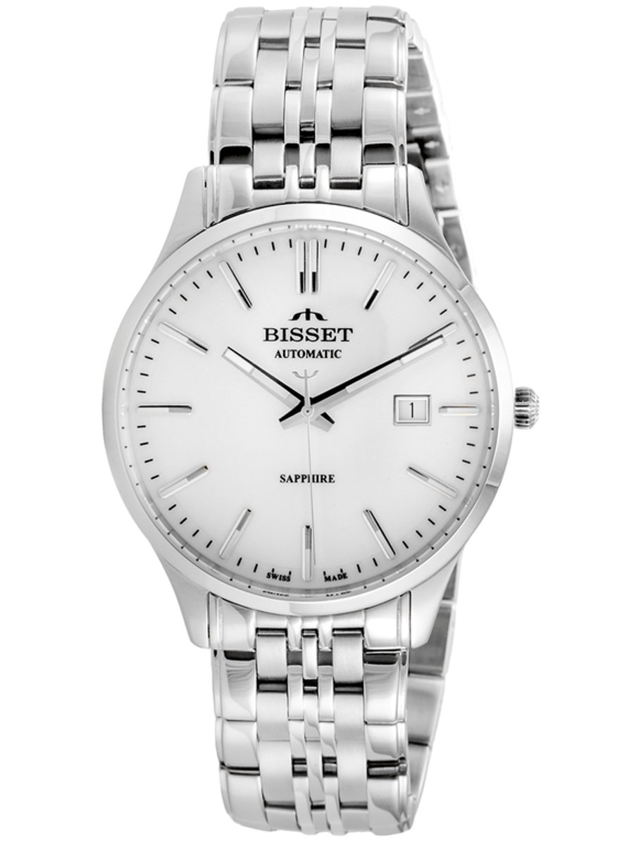 Bisset BSMF37 - Automatisch Horloge - 41mm - Stalen Band - Datumweergave