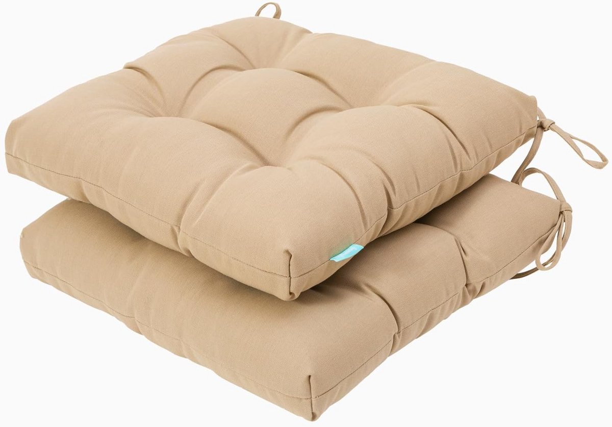 Set van 6 Rechthoekige Zitkussens voor Binnen en Buiten - 5 cm Dik - Zilver Grijs